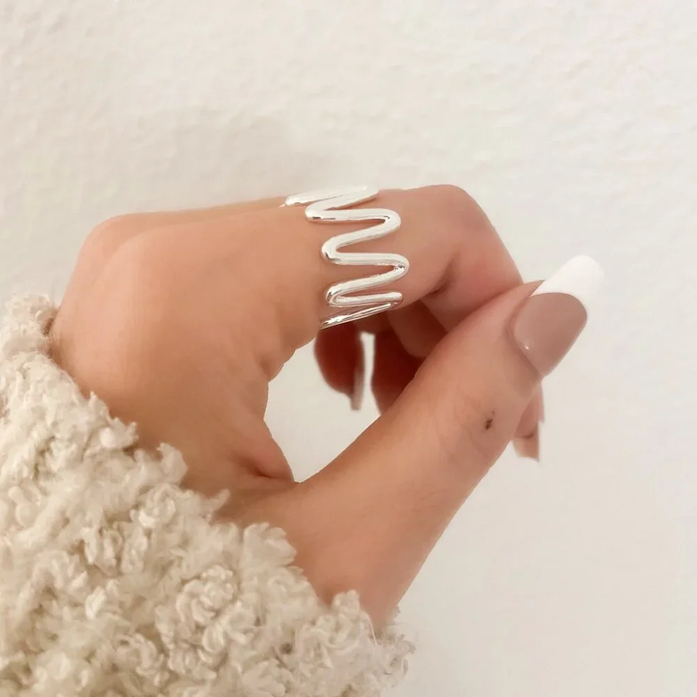 925 Sterling Silver Wide Ring Statement Ring Mode… - image 8